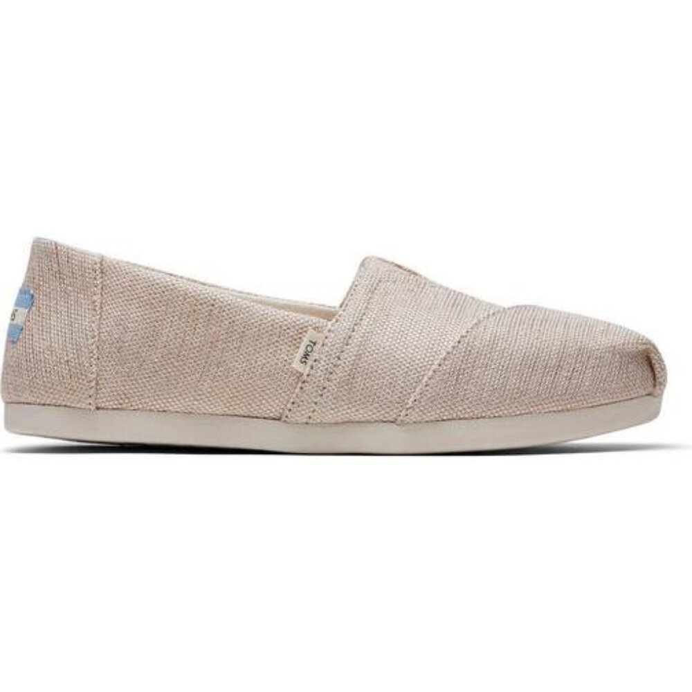 Tom's Women's Classic Natural Gold Metallic Alpargata Slip-On Flats  10014487